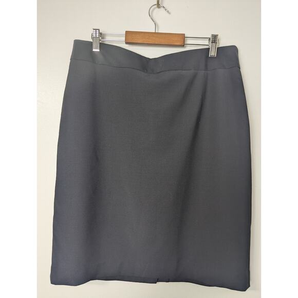 Talbots Womens Black Skirt Size 12P Petite Wool Blend Stretch Lined - Picture 1 of 7